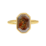 Custom Rustic Painting Picture Cut Diamond Ring in 18k Gold