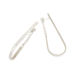 Sand Drop Hoop Earrings in Silver