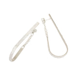 Sand Drop Hoop Earrings in Silver