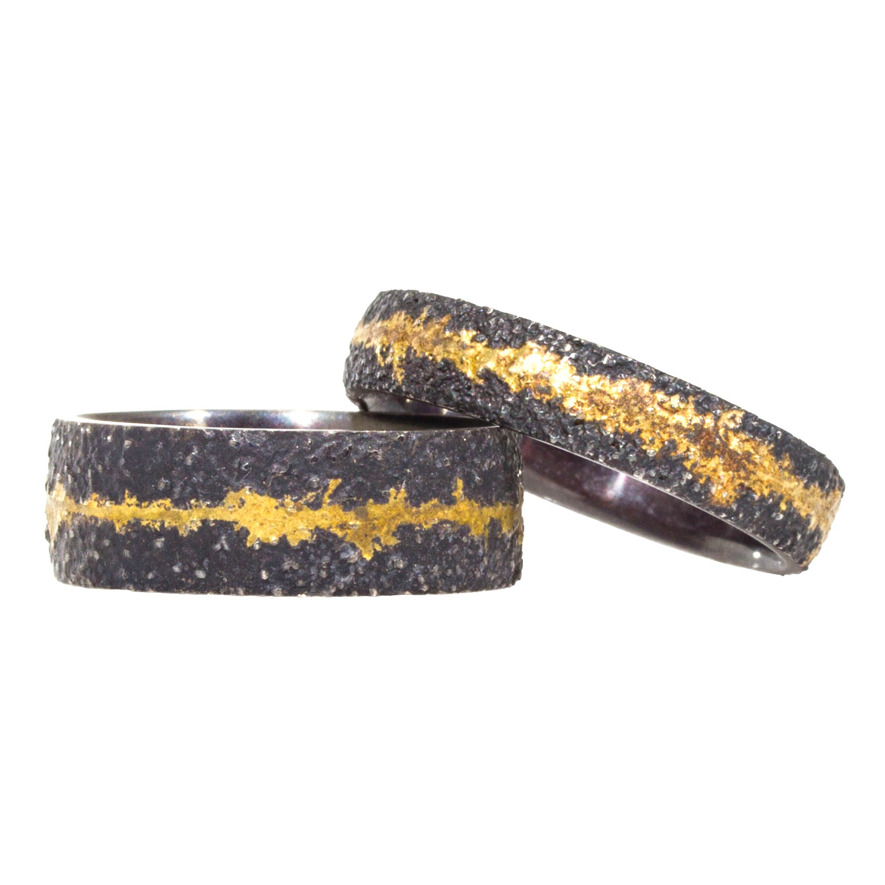 Fog Sand Band in Oxidized Silver