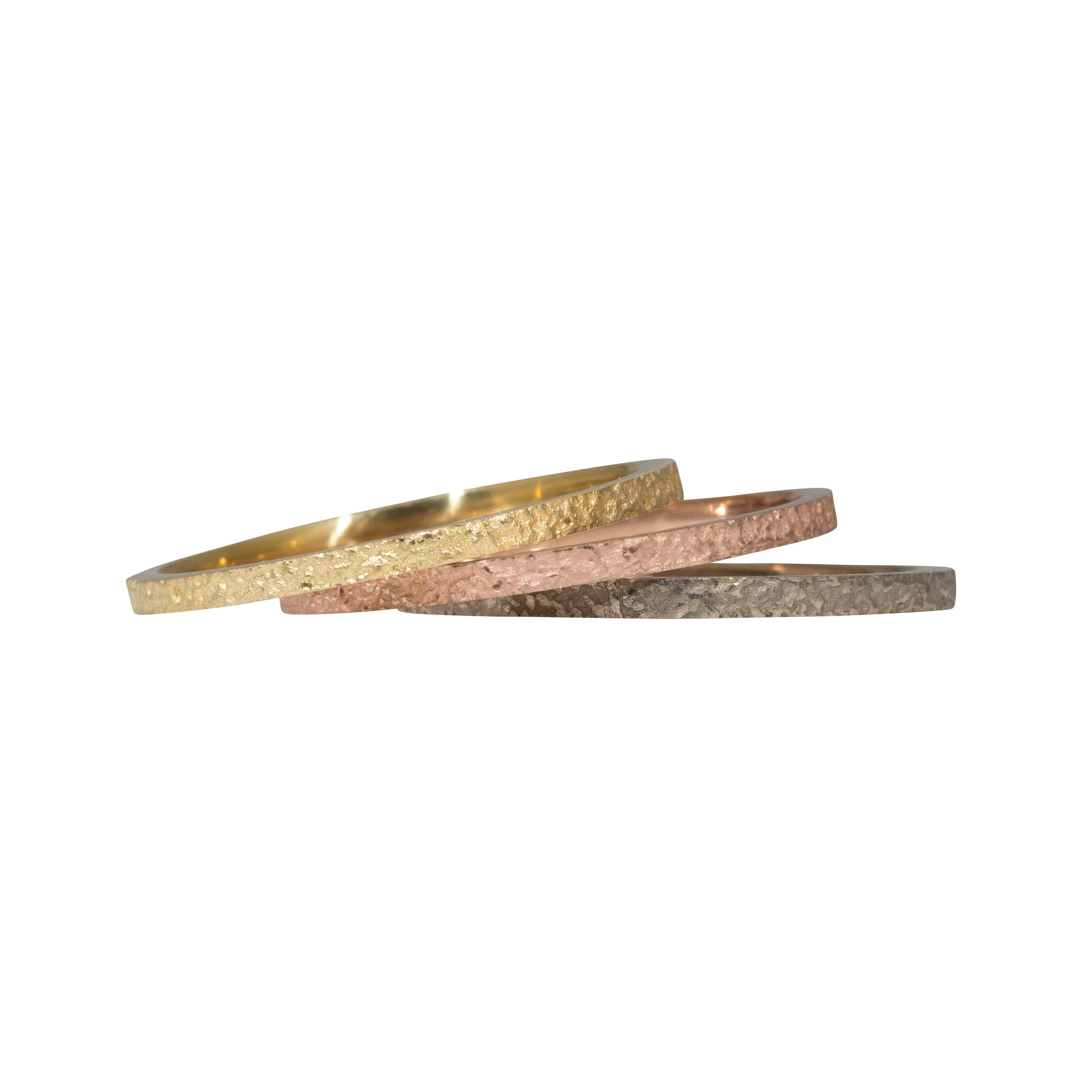 Slim Band in Sand-Textured 18k Yellow Gold