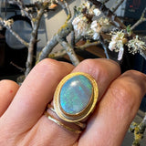 Australian Opal Ring in 22k and 18k Gold