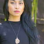 Medium Koraru Pendant in Bronze with White Sapphires