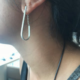 Sand Drop Hoop Earrings in Silver