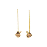 Smoky Quartz & Champagne Diamond Drop Earrings in Sand-Textured 18k Yellow Gold