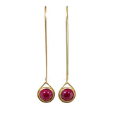 Ruby Spinner Earrings in 18k Yellow Gold