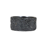 11mm Topography Ring in Oxidized Silver with Diamond Mackles - size 8.5