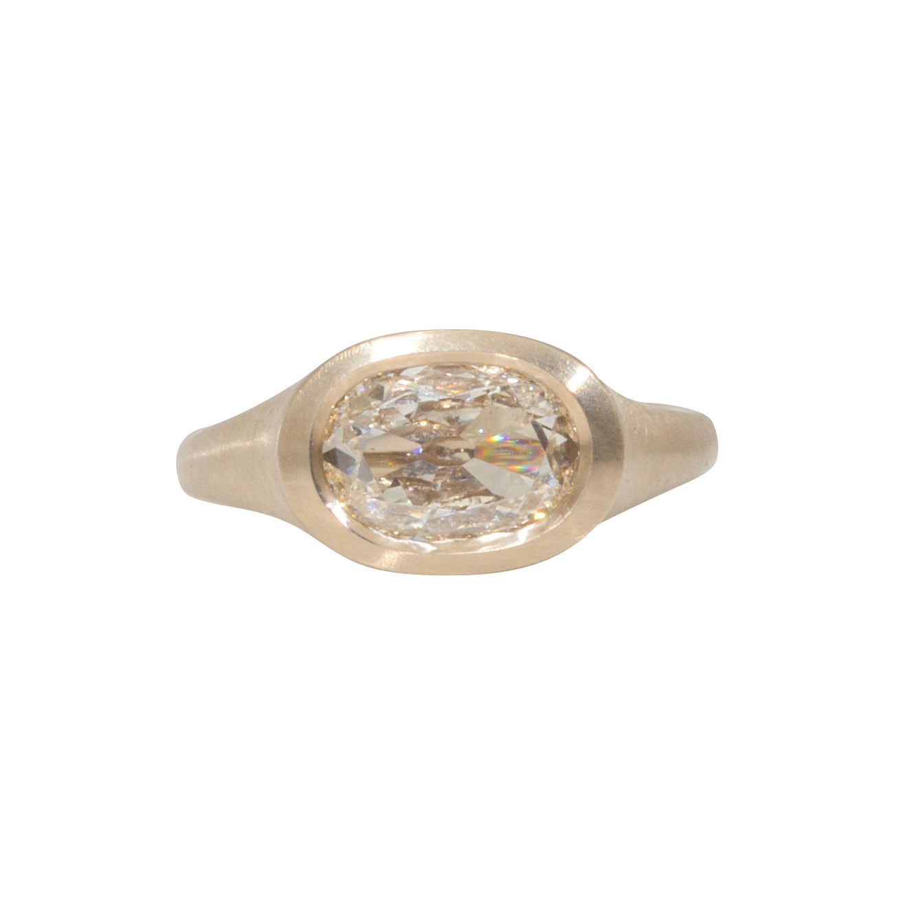 CUSTOM OMC Light Champagne Diamond Ring in 18k Warm White Gold