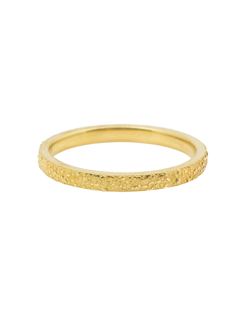 2mm Rounded Sand Band in 18k Yellow Gold