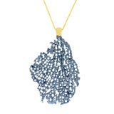 Koraru Large Silver Pendant with White Diamonds on 18k Yellow Gold Bail and Chain