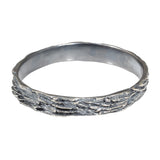 Kinoko Oval Bangle Bracelet in Oxidized Silver