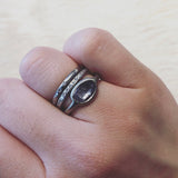 2.5mm Modeled Band in Palladium with White & Cognac Diamonds
