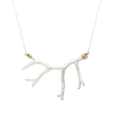 Fuyu Coral Necklace in Silver with White Sapphires