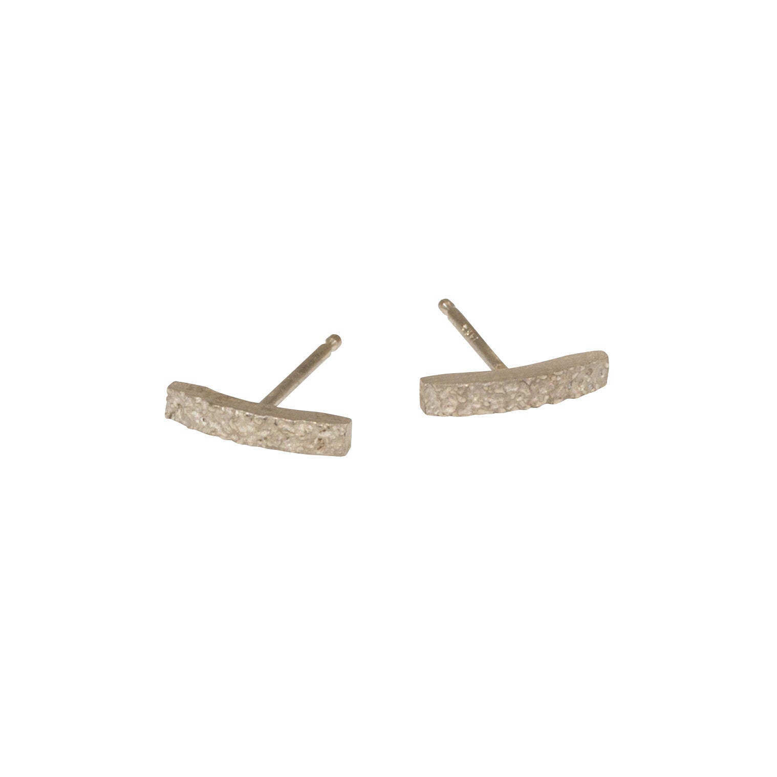 Sand Bar Post Earrings in 14k Palladium White Gold