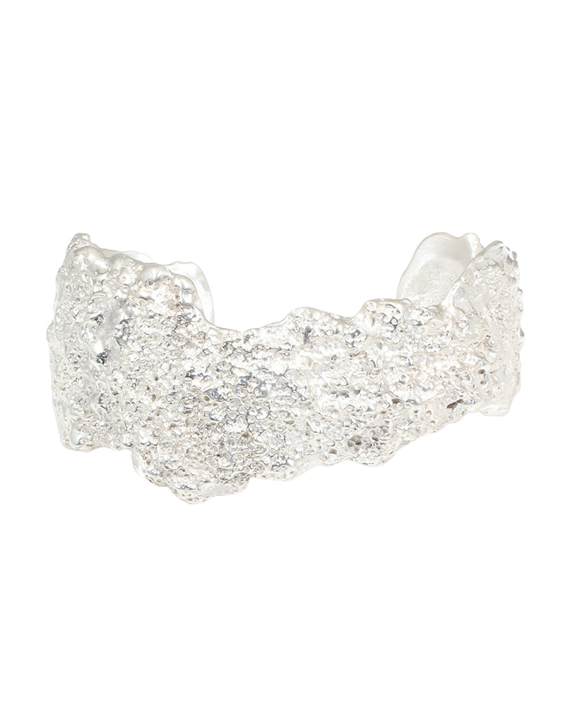Aki Coral Cuff in Brushed Silver