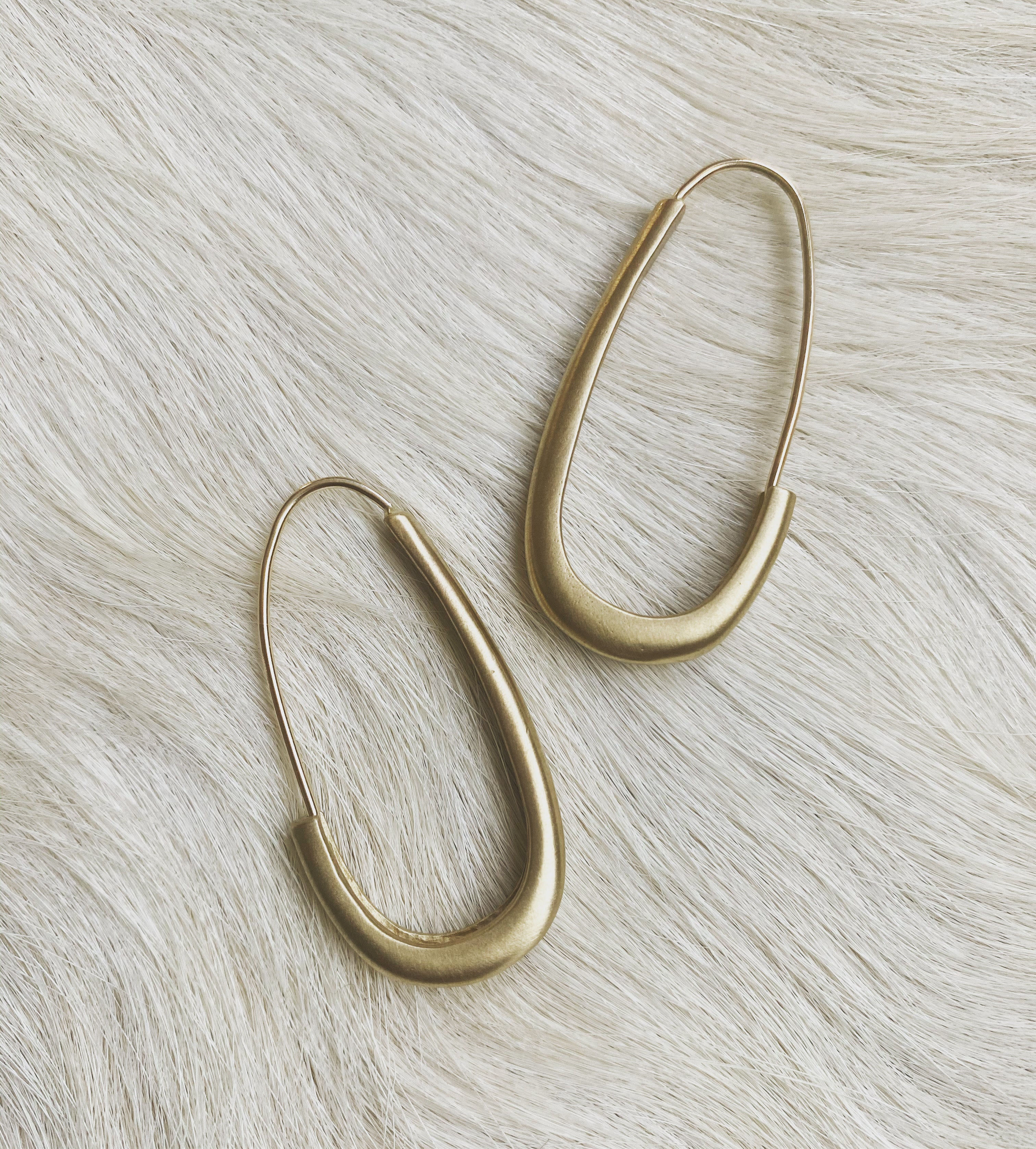 Oval Katachi Hoops in Bronze
