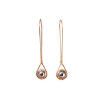 Small Ball Bearing Spinner Earrings in 14k Rose Gold