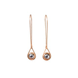 Small Ball Bearing Spinner Earrings in 14k Rose Gold