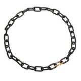 Heavy Chain Necklace in Blackened Steel and 14k Yellow Gold