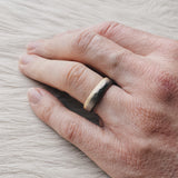 5.75mm Dipped Modeled Band in 18k Palladium White and Yellow Gold