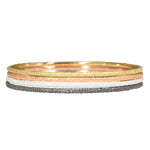 Round Sand Bangle in Silver