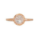 Prong-Set Rosecut Diamond Solitaire in Sand-Textured 14k Rose Gold