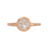 Prong-Set Rosecut Diamond Solitaire in Sand-Textured 14k Rose Gold