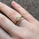Cluster Engagement Ring with Lab-Grown Diamonds in 18k Yellow Gold
