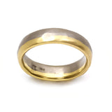 5.75mm Dipped Modeled Band in 18k Palladium White and Yellow Gold