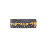 Wide Fog Sand Band in Oxidized Silver and 18k Gold