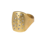Box Ring in Bronze with White Sapphires