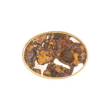 Oval Signet Ring in Silver & 22k Gold with Lacy Rust