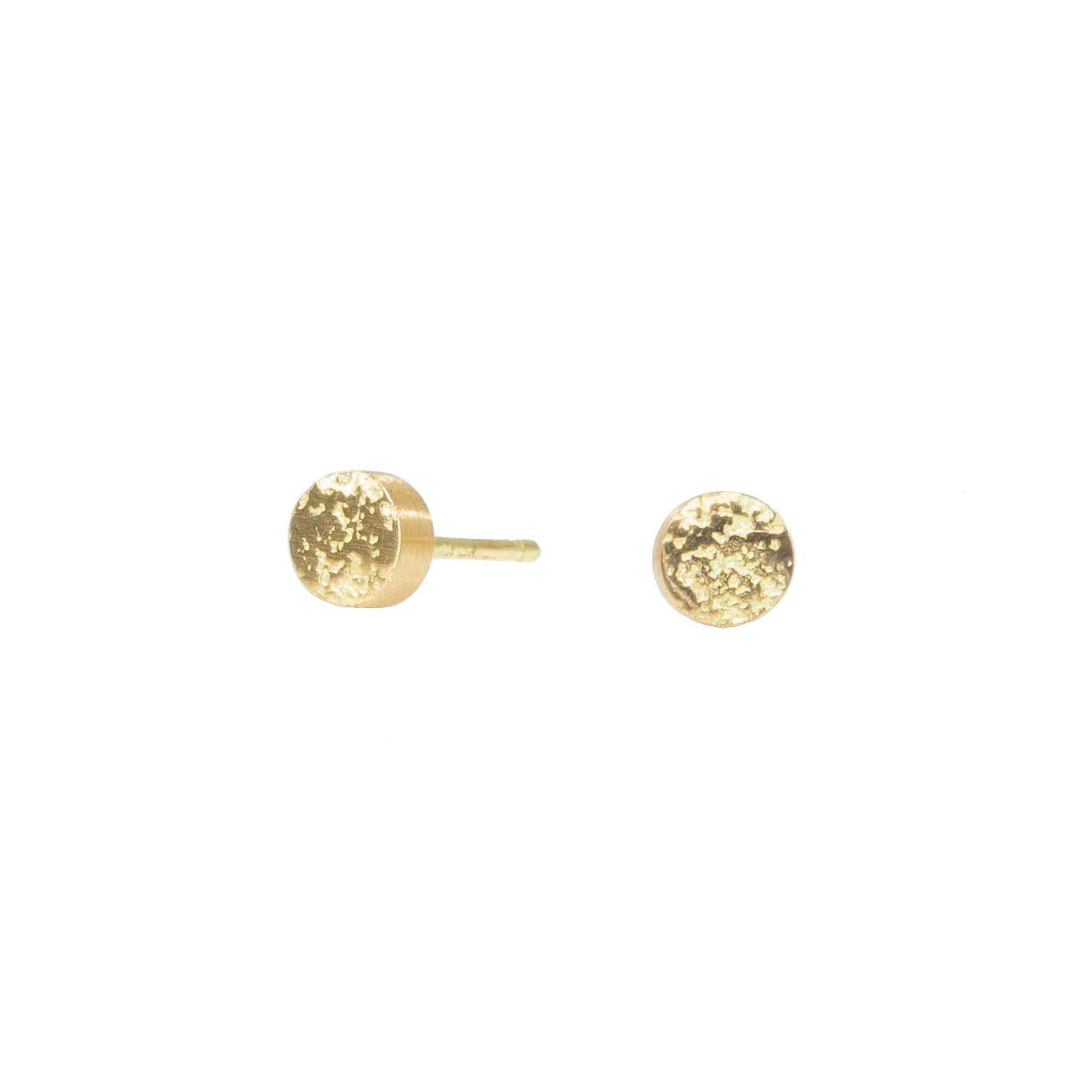 Smashed Sand Post Earrings in 18k Yellow Gold
