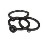 Stacking Circle Rings in Oxidized Silver with Diamonds
