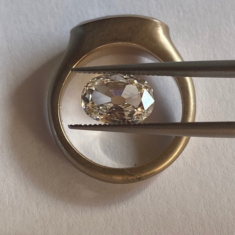 CUSTOM OMC Light Champagne Diamond Ring in 18k Warm White Gold