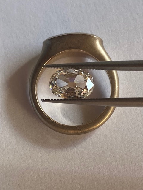 CUSTOM OMC Light Champagne Diamond Ring in 18k Warm White Gold