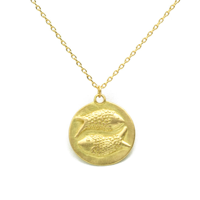 Pisces Pendant in 18k Yellow Gold Pendant Only