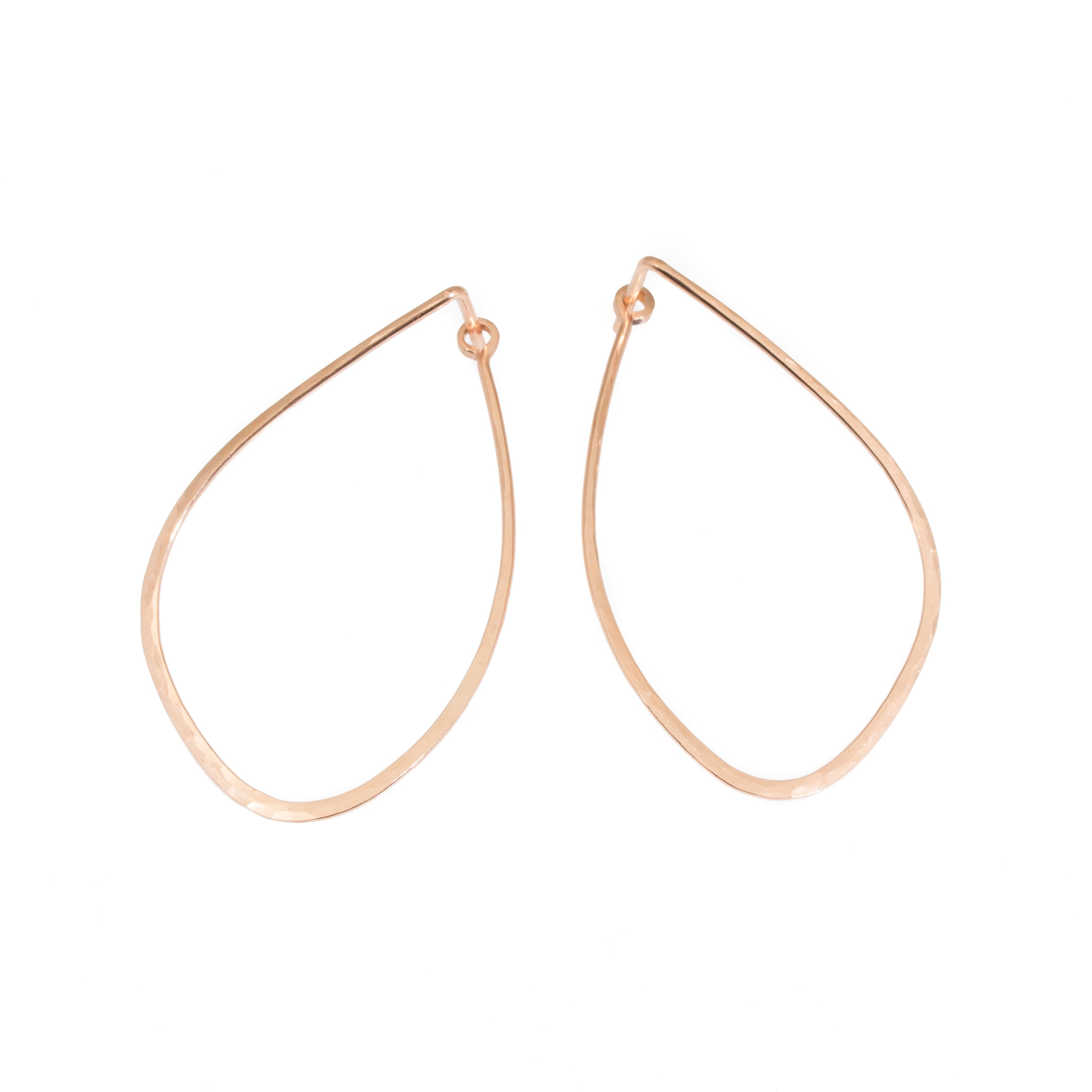 Mussel Hoop Earrings in 14k Rose Gold