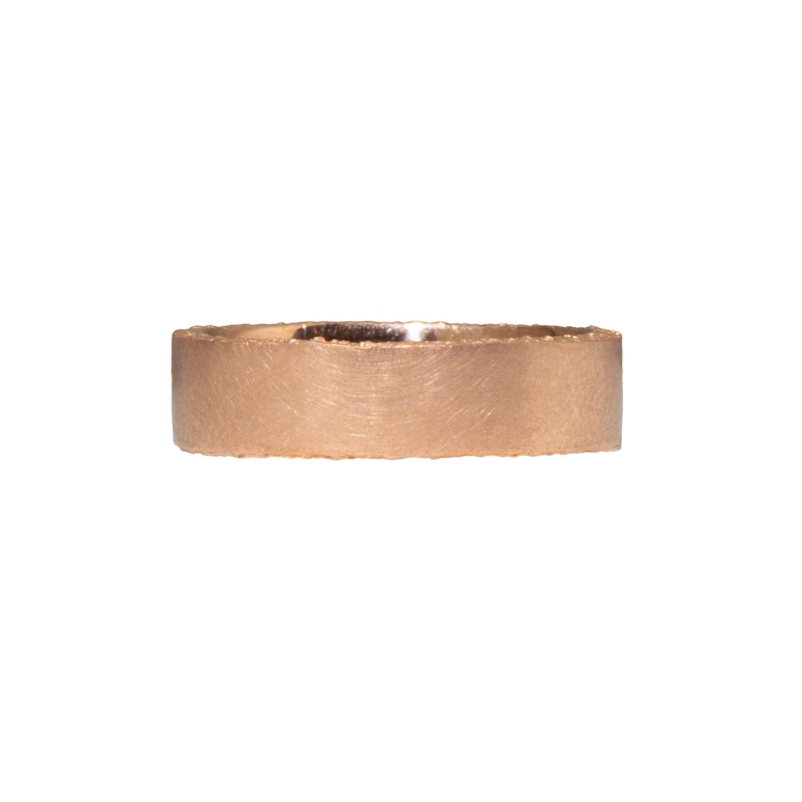 Medium Sand Edge Band in 14k Rose Gold