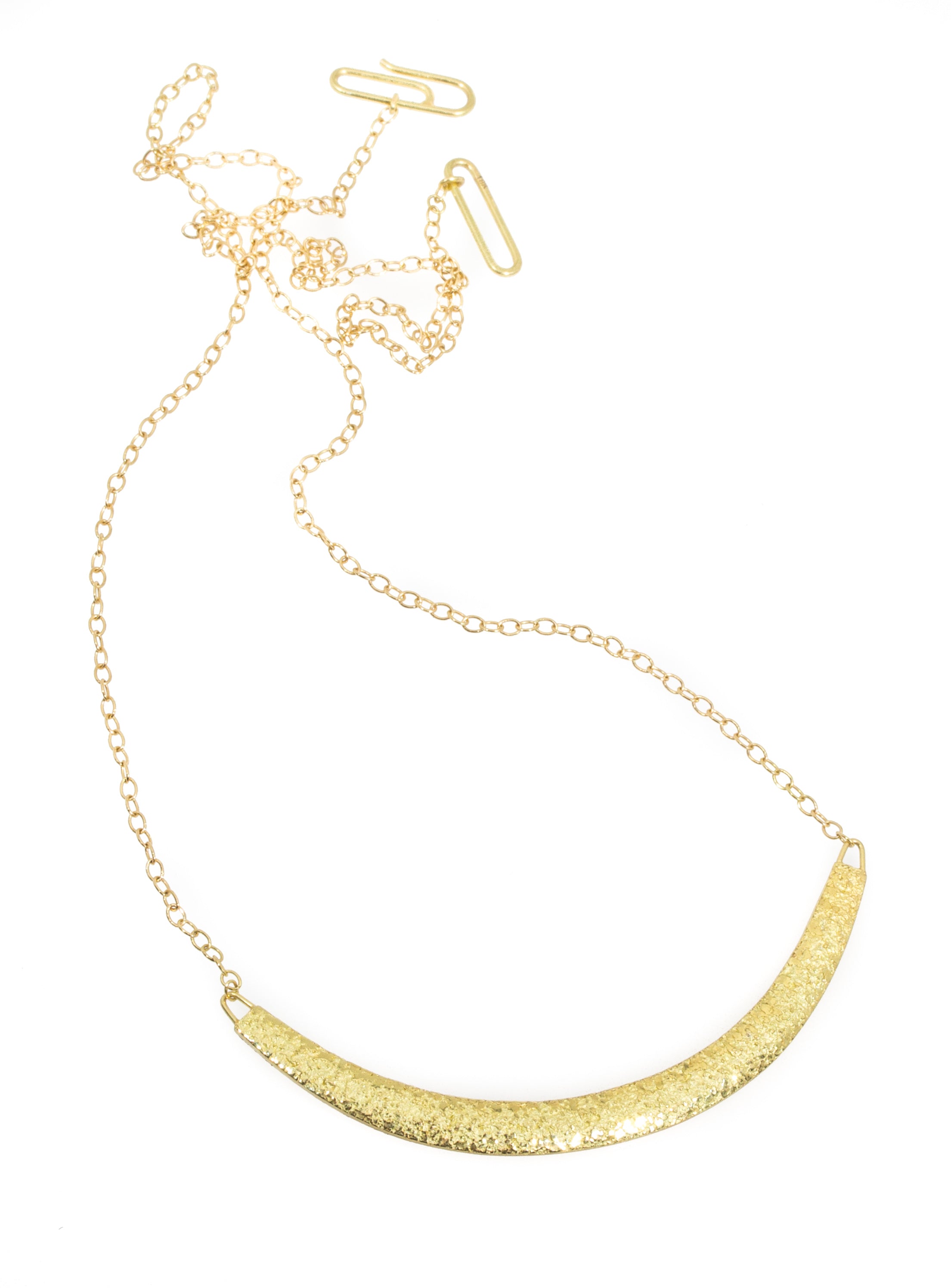 Compressed Sand Bar Necklace in 18k Yellow Gold