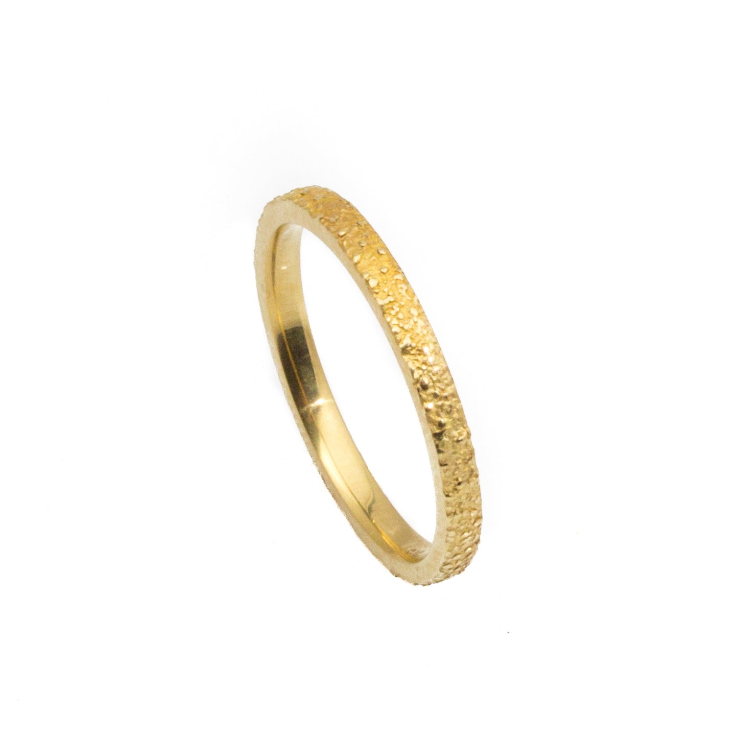 2mm Rounded Sand Band in 18k Yellow Gold