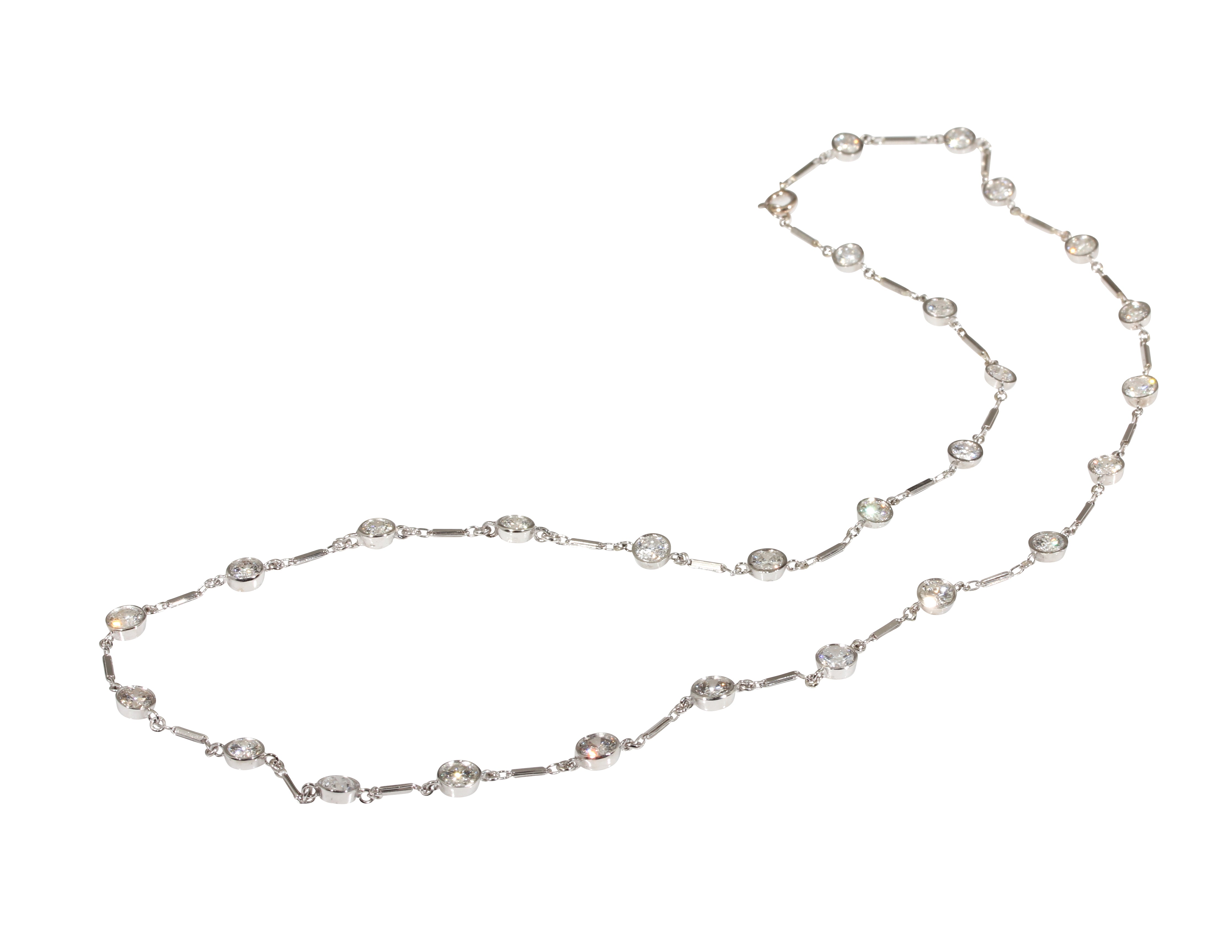 Custom Diamond Chain Necklace in Platinum
