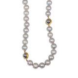 Pearl & Ball Bearing Necklace in 18k and 22k Gold