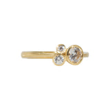 Cluster Engagement Ring with Lab-Grown Diamonds in 18k Yellow Gold