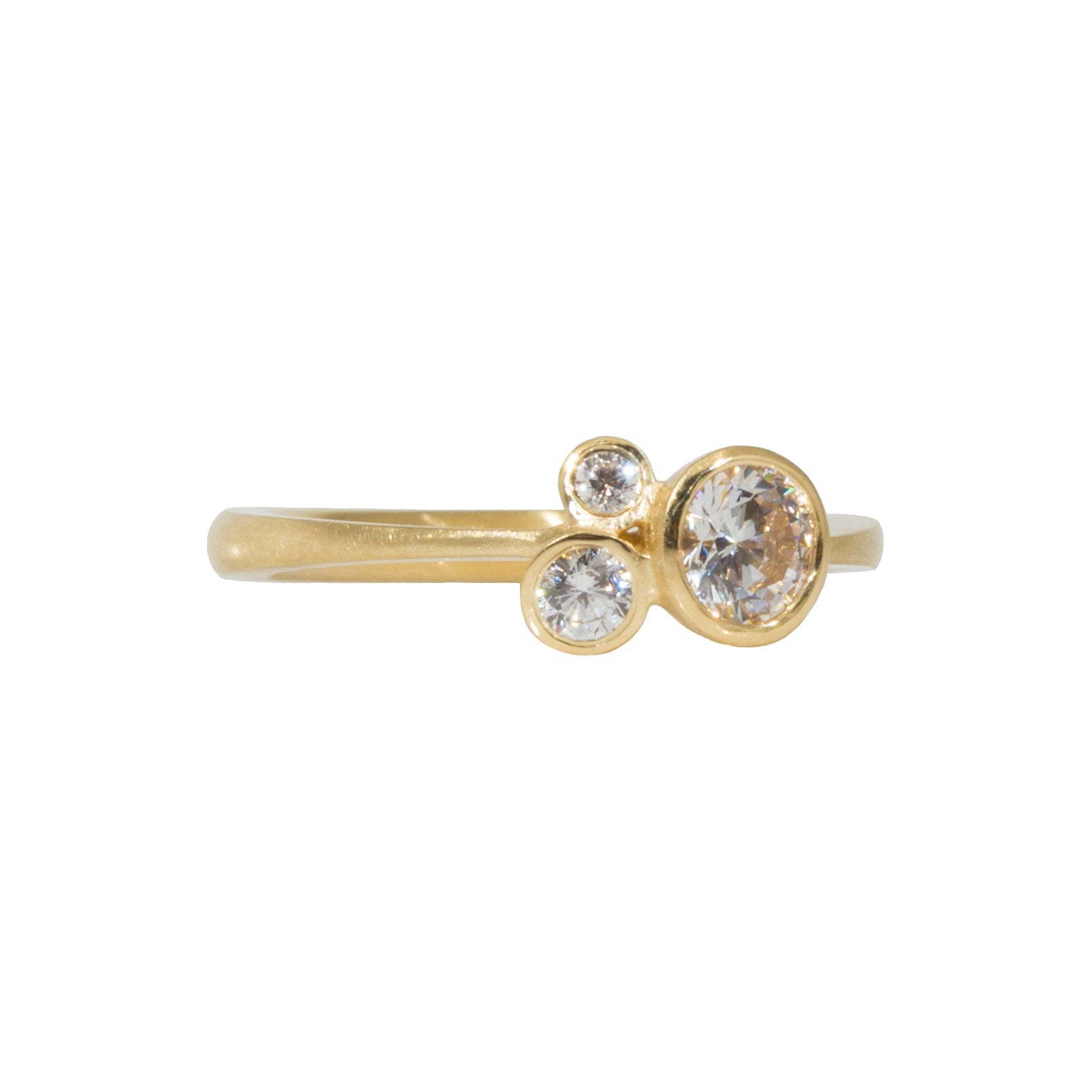 Cluster Engagement Ring with Lab-Grown Diamonds in 18k Yellow Gold