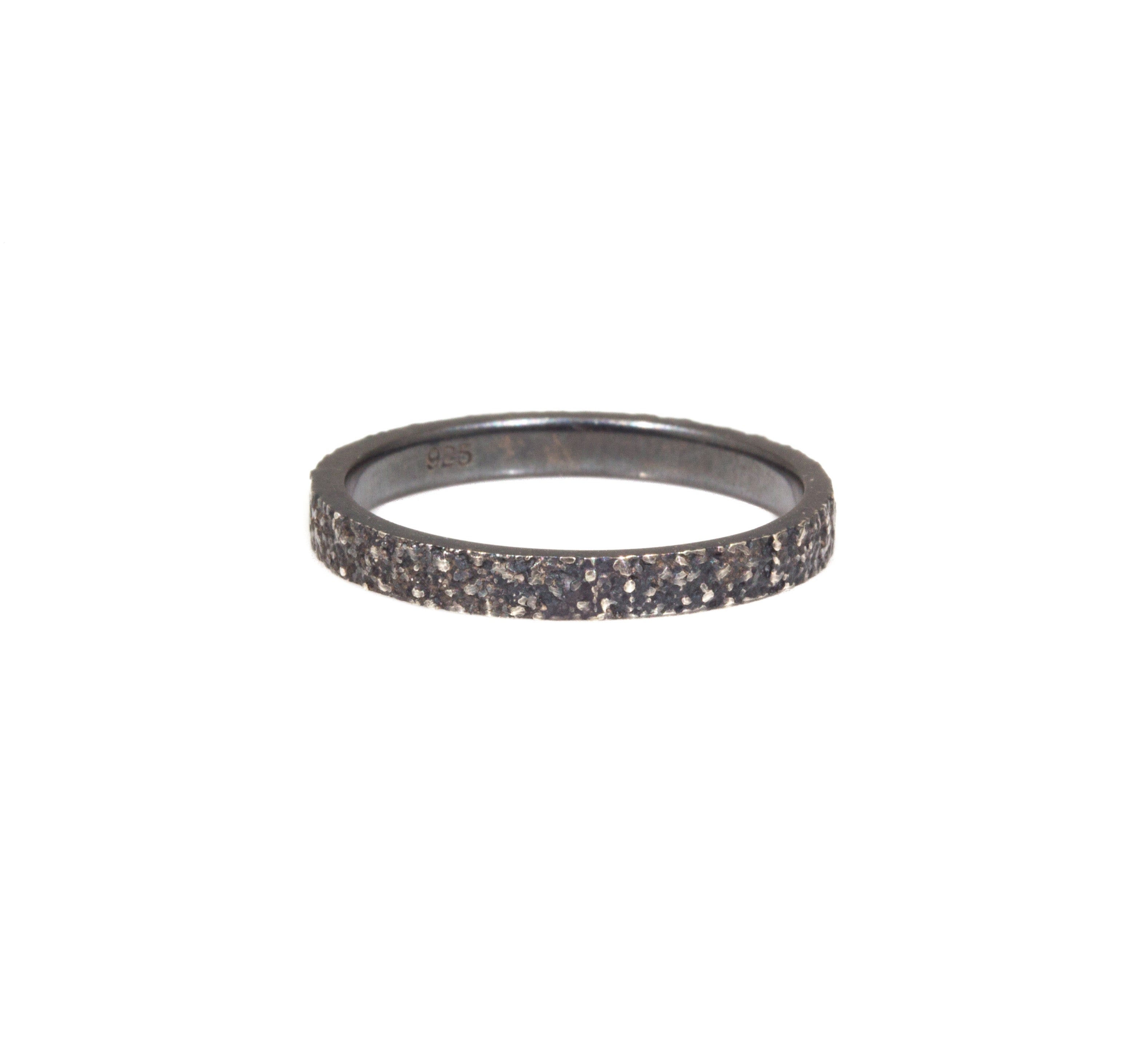 2mm Sand Band in Oxidized Silver
