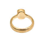 Oval Half Bezel Rosecut Salt and Pepper Diamond Ring in 18k Rose Yellow Gold