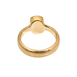 Oval Half Bezel Rosecut Salt and Pepper Diamond Ring in 18k Rose Yellow Gold