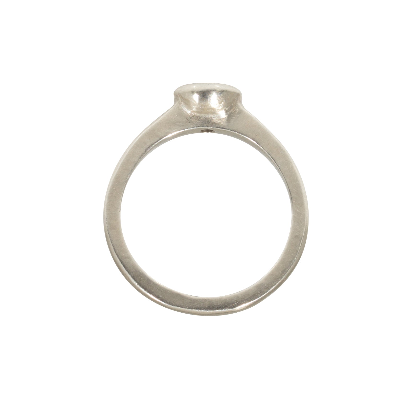 Raised Cup Solitaire with Diamond in 14k White Gold