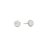 Mini Topography Plain Post Earrings in Silver
